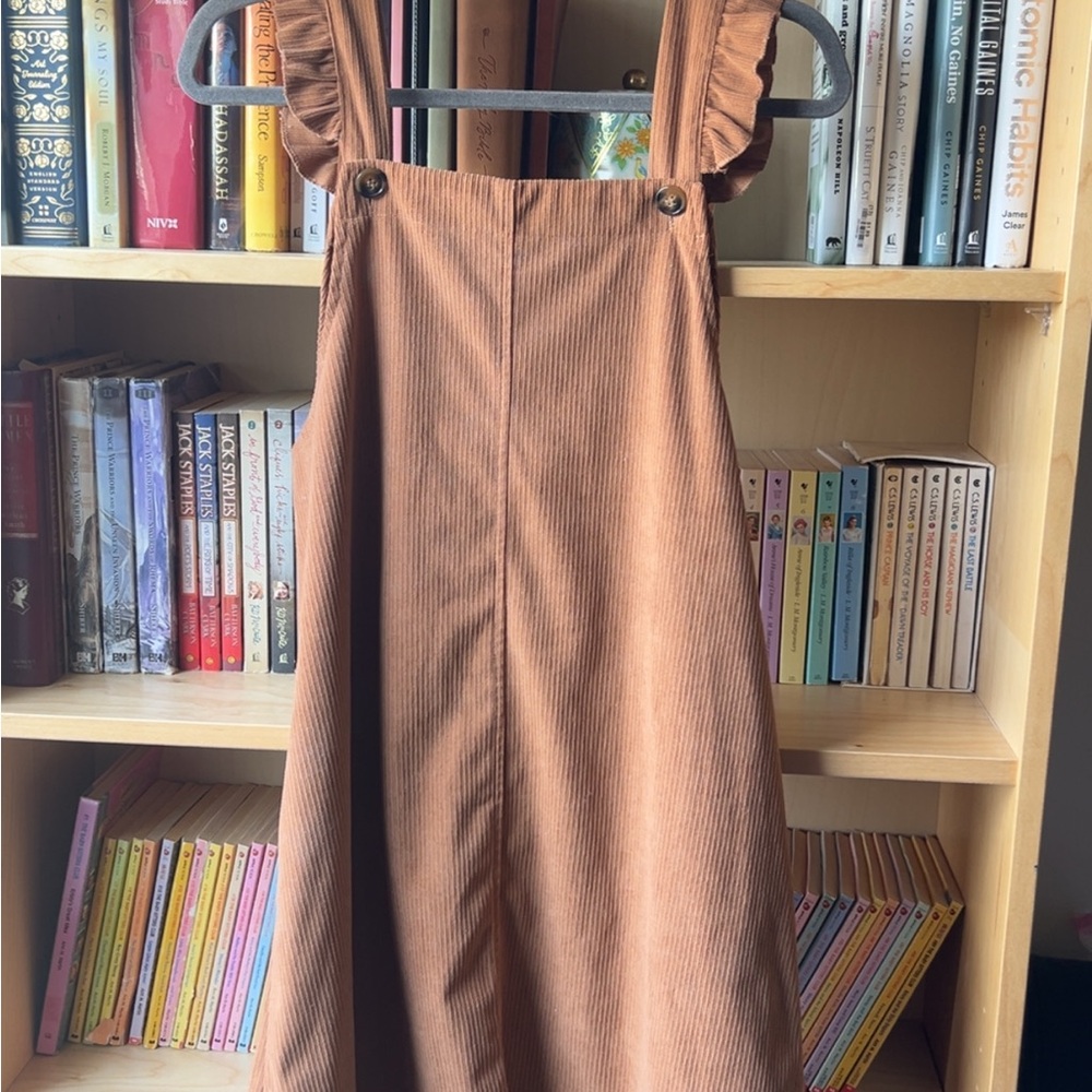 Stylish Kids Brown Dress with Ruffled Straps